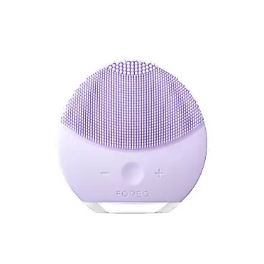 FOREO LUNA mini 2 Facial Cleansing Brush and Portable Skin Care device made with Ultra Hygienic Soft Silicone for Every Skin Type USB Rechargeable Lavender Plus