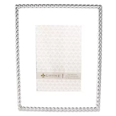 Lawrence Frames Rope Design Metal Frame, 8x10, Matted 5x7, Silver Silver 8x10