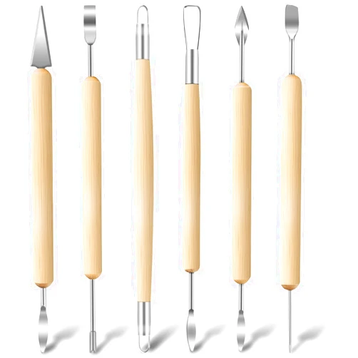 Jetmore 6 Pack Clay Tools Kit, Pottery Tools & Sculpting Tools, Polymer Modeling Clay Cutters Sculpture Set for Carving, Ceramics, Molding, DIY