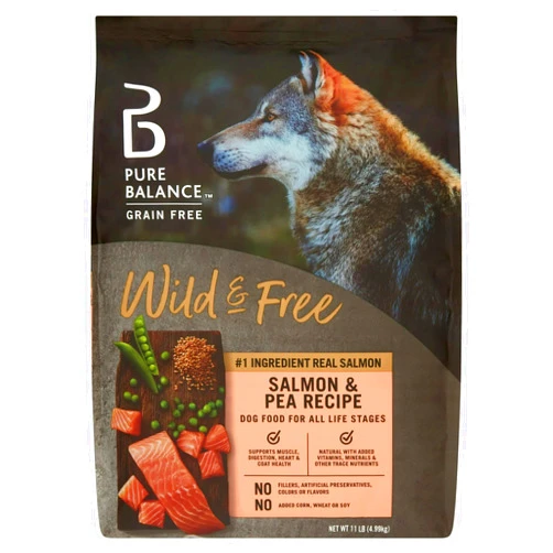 Generic Pure Balance Wild & Free Salmon & Pea Recipe Dry Dog Food, Grain-Free, 11 lbs – Natural Nutrition for All Dog Life Stages, No Fillers or Artificial Preservatives, Supports Healthy Coat & More (11 lbs)
