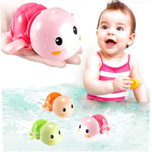 SEPHIX Kids Swimming Turtles Bath Toys - Baby Pool Toys for 1 Year Old Girl Gifts - Floating Water Bathtub Toys for Toddlers 1-3 - Wind Up Bath Toys for Infant Ages 1-2 2-4