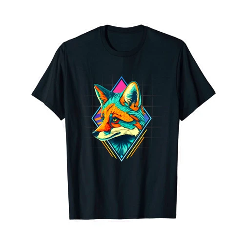 Furry Fandom Gifts & Accessories Unisex-Adults Black Animal Print Modern T-Shirt - Fursona Colorful Furries - Cosplay Furry Fandom T-Shirt - Small