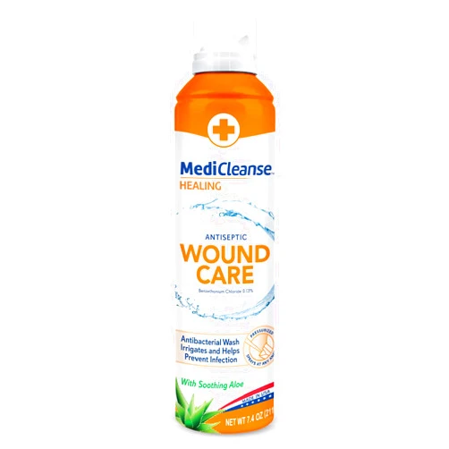 MediCleanse First Aid Antiseptic Wound Care, Prevents Infection, Helps Heal Cuts, Scrapes and Minor Burns, 7.4 oz. Spray Can - Made in USA
