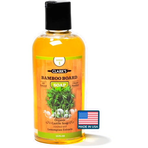 CLARK'S Cutting Board Organic Soap - Enriched with Lemongrass Extracts - Cleaner for Kitchen Countertops, Butcher Blocks, Bamboo, Wooden Bowls and Utensils - Cleans and Restores Wood - Food Safe