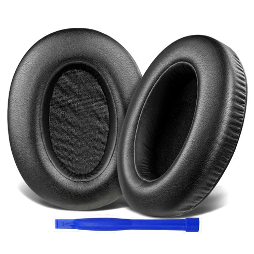 SOULWIT Earpads Cushions Replacement for Sony WH-XB910 XB910N Extra Bass Noise Cancelling Headphones, for Sony WHXB910N Headset, Ear Pads with Soft Protein Leather, Noise Isolation Foam - Black