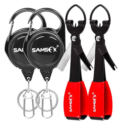 SAMSFX Fishing Knot Tying Tool, Multifunctional Fly Fshing Nippers, Quickly Tie Fishing Knots for Hooks, Lures and Flies, Fishing Clippers with Retractor