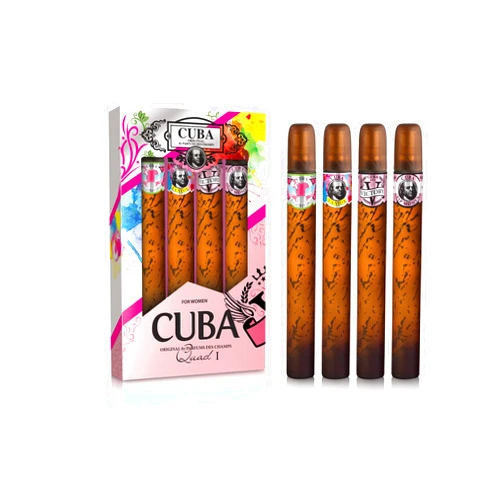 Cuba Quad Top Lady Gift Set |(4 x 1.17 Oz Eau De Parfum Spray) Heartbreaker, La Vida, Victory, VIP | Fragrance For Women