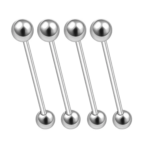 MATIGA 4Pcs Surgical Steel 20g Barbell Daith Earring Piercing Jewelry Eyebrow Cartilage Helix Tragus Rook 3mm Ball Cone More Choices