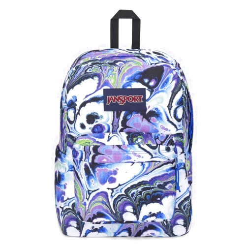 JanSport Superbreak Backpack - Durable, Lightweight Premium Backpack, Marble Mood Blue Iolite