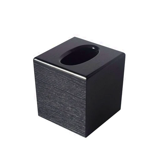 GHYUB Wood Tissue Box Cover Cube,Vintage Tissue Box Cover,for Bathroom Vanity Counter Tops, Bedroom Dressers, Night Stands, Home Office Desks, Hotel，Restaurant，Coffee Table，Tables (Color : Black)