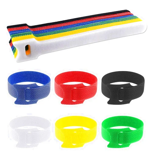 TKYPZY 30 Pack Cable Ties Reusable Cord Ties Hook Loop Cable Organizer Cable Management Straps Wire Ties for Office Home Data Centers Multi-Purpose Adjustable Fastening Cable Ties (Assorted Colors)