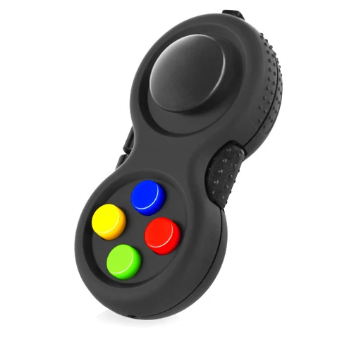 True Tonic Toys The Original Fidget Retro: The Rubberized Classic Controller Game Pad Fidget Focus Toy with 8-Fidget Functions and Lanyard - Perfect for Relieving Stress