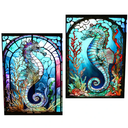 JYLMOOD 2 Packs 5D Diamond Painting Kits for Adults Beginners,DIY Full Round Drill Animal Diamond Art with Tool Accessories for Home Wall Decor Christmas 12x16in