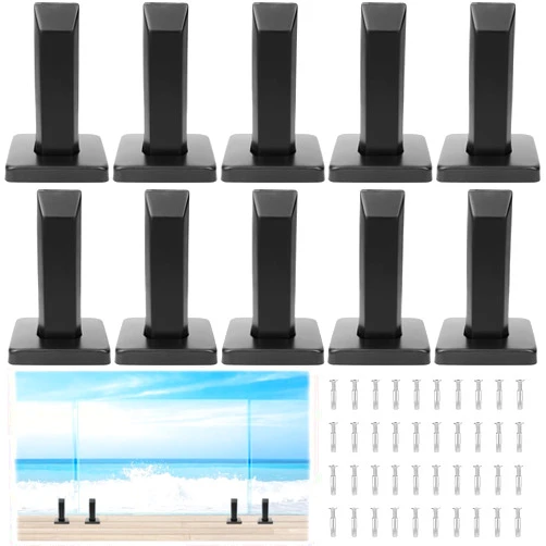 LukLoy Marine Grade SS2205 Glass Pool Fence Spigot Railing Clamp for Coastal City / Inland Projects, Black (Pack of 10, 960g Marine Grade SS2205)