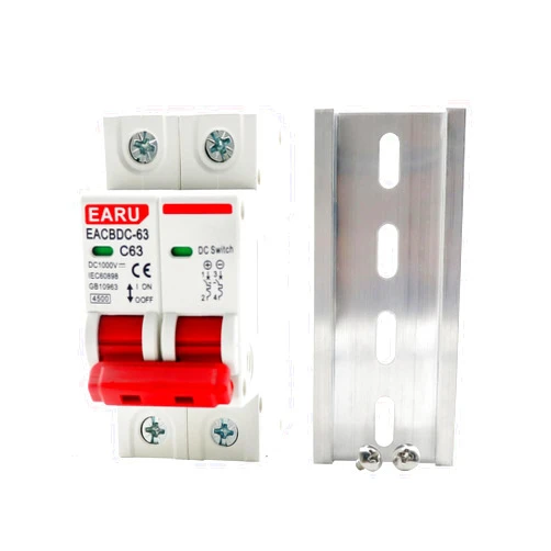 EARUMZDQ DC 1000V Solar Mini Circuit Breaker Overload Protection Switch 6A/10A/16A/20A/25A/32A/40A/50A/63A 2P DC1000V Photovoltaic MCB PV (16A)