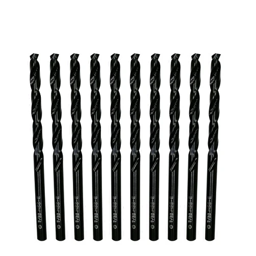 DelitonGude 7/32 inch HSS M35 Cobalt Twist Drill Bits,High Speed Steel,Pack of 10,Suitable for Hard Metals, Stainless Steel, Cast Iron and Other Hard Material(7/32inch)