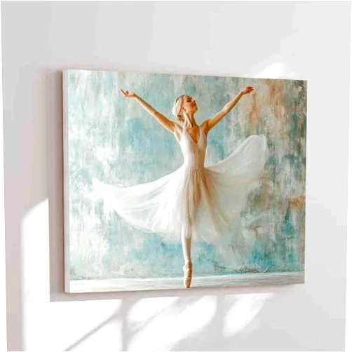 PTENXU Black and White Ballet Wall Art, Ballerina Dancer Poster, Elegant Women Canvas Wall Art Room Decor Aesthetic for Living Room Girl Bedroom Dance Classroom Dorm Decoration,12x16inch