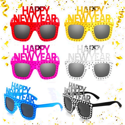 Shappy 6 Pcs 2025 Happy New Year Eyeglasses, Happy New Year Party Favors Sunglasses, Eve Glasses for Women and Men