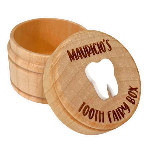 Wintuck Home Personalized Tooth Fairy Box, Carved Wooden Box with 3D Tooth, Tooth Storage Box for Kids, Tooth Box for Kids, Tooth Keepsake Box, Custom Engraved Name Tooth Fairy Box