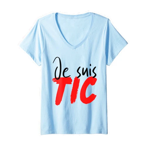 TIC TAC Idée Cadeau Duo Couple Assorti Humour Womens Je Suis Tic, TIC Et TAC, Funny Duo Costume for 2 People V-Neck T-Shirt