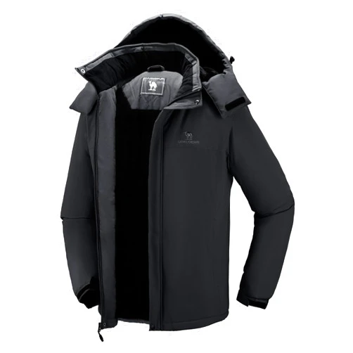 CAMEL CROWN Men's Winter Ski Jacket Mountain Snow Coats Waterproof Detachable Hood Windproof Fleece Rain Jackets