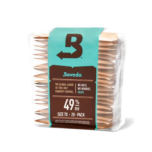 Boveda 49% Two-Way Humidity Control Replacement Packs for Boveda Starter Kits for Music – 20 Pack – Moisture Absorbers for Instrument Cases – Humidifier Packs – Hydration Packets in Resealable Bag