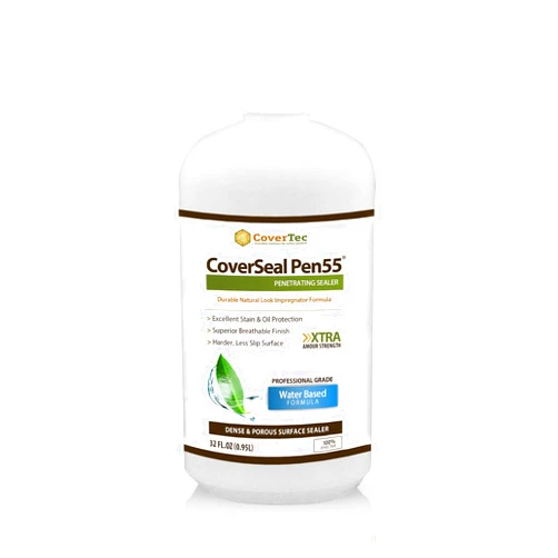 CoverTec CoverSeal PEN55 Clear Fluoropolymer Concrete Sealer, Penetrating, Heavy Duty, Oil and Stain Resistant (1 Qrt)