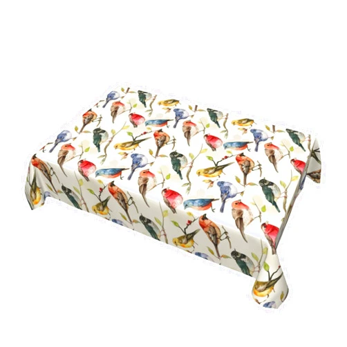 Famame Colorful Birds Branches Rectangle Tablecloth Waterproof Stain Resistant Table Covers 54x72 Inch Decorative Tablecloths for Kitchen Dinner Picnic
