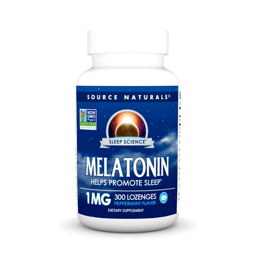 Source Naturals Melatonin Helps Promote Sleep* 1 mg - 300 Peppermint Flavored Lozenges