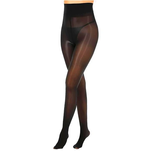 DTWAWA Womens Sexy Shiny Sheer Control Top Footed Tights Silk Stockings, Shimmery High Waist Pantyhose for Spring