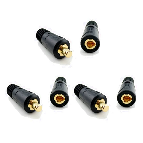 WeldingCity 3-pk Dinse-Type Twist-Lock Insulated Connector Pair (Male/Female) for Welding Cable AWG #2-1/0 (35-50mm) | Pack of 3 Pairs