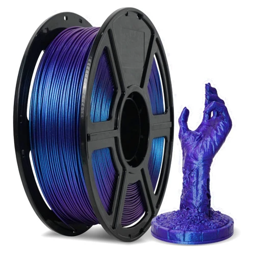 FLASHFORGE PLA Filament 1.75mm +/- 0.02mm Upgraded Nebula Purple, Color Changeable 3D Printer Filament 1kg, Chameleon 3D Printing Filament Changing Colors with Light, Perfectly Conceals Layer Lines