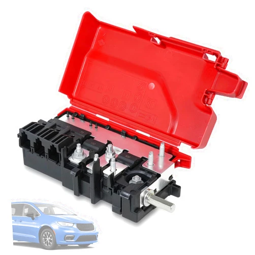 DZFST.FI 68260128AB Pre Fuse Box, Engine Bay Battery Distribution Fuse Block, Compatible with Chrysler Pacifica 2017-2026/Voyager 2020-2026 Red & Black