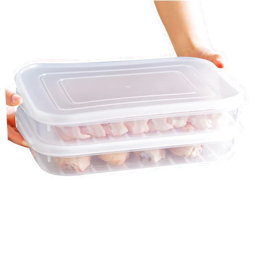 WonLiq 4 Pack-Plastic Bacon Keeper with Lids Airtight, Deli Meat Cold Cuts Cheese Saver Food Storage Containers for Refrigerators, Freezer, Shallow Low Profile Christmas Cookie Holder (4)
