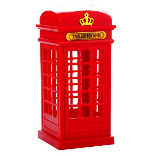 Artyea Vintage London Telephone Booth Designed USB Charging LED Night Lamp Touch Sensor Table Desk Light for Bedroom Students Dormitory Illumination Home Bar Decoration Novelty Birthday Adjustable Brightness