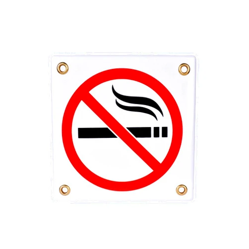 Sosenco No Smoking Sign 4.7″x4.7″ | Enamel Door Sign, Smoking Forbidden Plaque