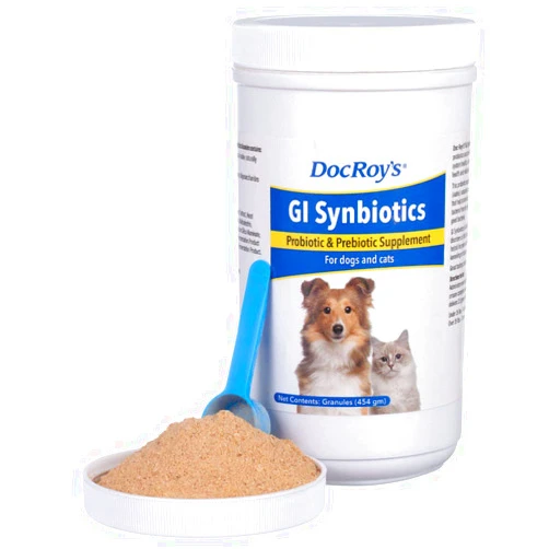 Revival Animal Health Doc Roy's GI Synbiotics- Probiotic & Prebiotic Supplement - for Dogs and Cats- 454 gm Granules