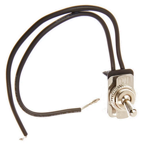 NSI 78150TW Toggle Switch, Maintained Contact and Single Pole, On Off Circuit Function, SPST, Brass/Nickel Actuator, 10/4 amps at 125/250 VAC/DC, Wire Lead Connection