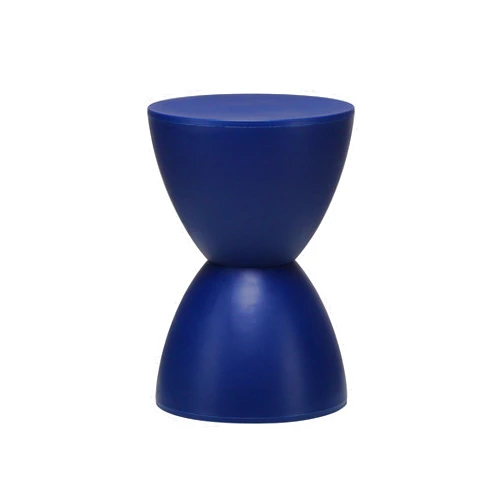 Euro Style Sallie Indoor/Outdoor Stool or End Table | Modern Hourglass Accent Style | UV- Protected Plastic Extra Seating or End Table for Patio, Balcony, Poolside, Entryway, or Living Room | Blue