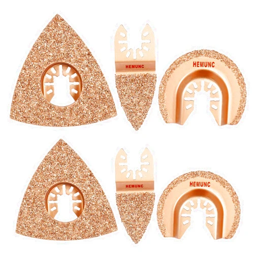 HEMUNC 6pcs Universal Carbide Oscillating Saw Blades, HEMUNC Mixed Multitool Saw Blades