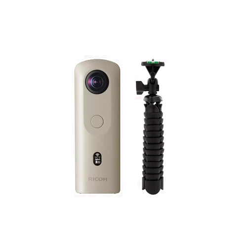 Ricoh Theta SC2 Business Edition Indoor and Outdoor 4K Camera with OLED Display (Gray, Renewed) Bundle with Focus Camera Flexible 10-Inch Spider Tripod (2 Items)