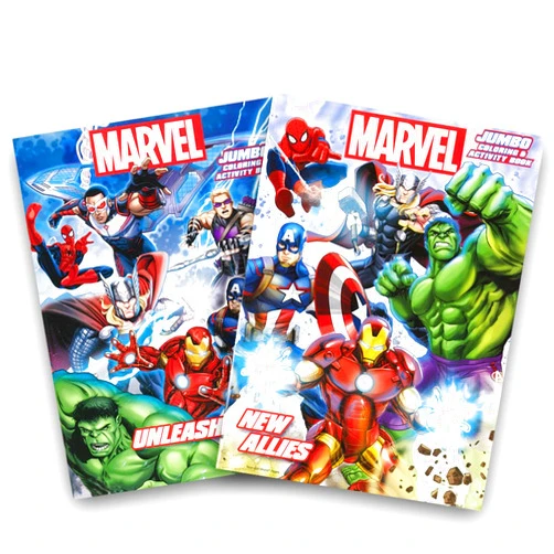 Marvel Heroes Avengers Jumbo Coloring and Activity Book Set (2 Books)