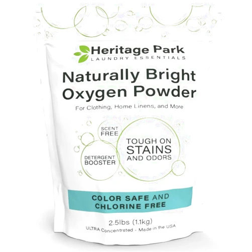 Heritage Park Laundry Essentials Heritage Park Naturally Bright Oxygen Powder - Laundry Detergent Booster, Color-Safe, Chlorine-Free, Bleach-Free - Unscented, Ultra Concentrated (2.5 LBS)