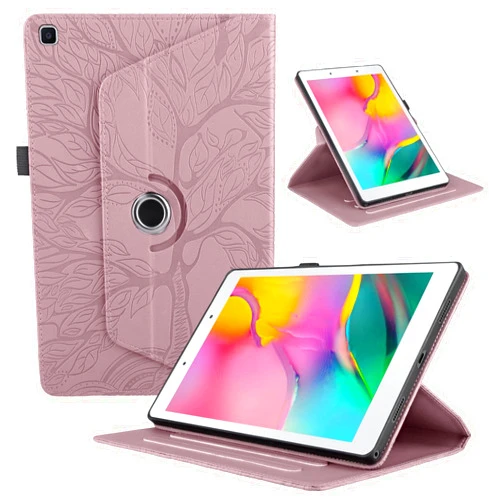 TIPOYOROO Rotating Case for Samsung Galaxy Tab A 8.0 Case 2019 Model SM-T290 /T295 PU Leather Cover Lightweight Flip Stand Shell for Tab A 8.0 inch Tablet-Rose Gold