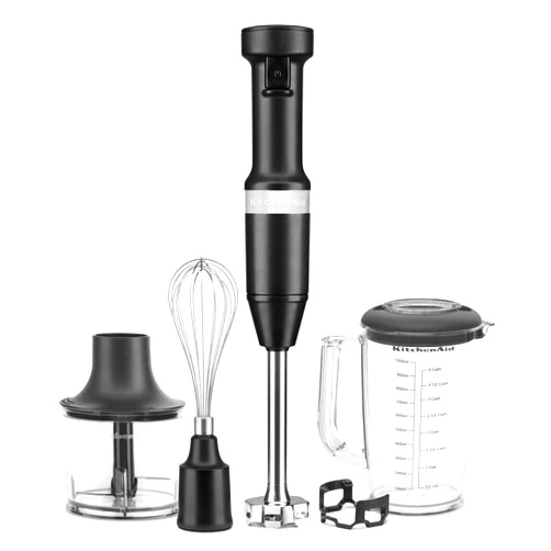 KitchenAid Variable Speed Corded Hand Blender with Accessories, Black Matte, KHBV83BM