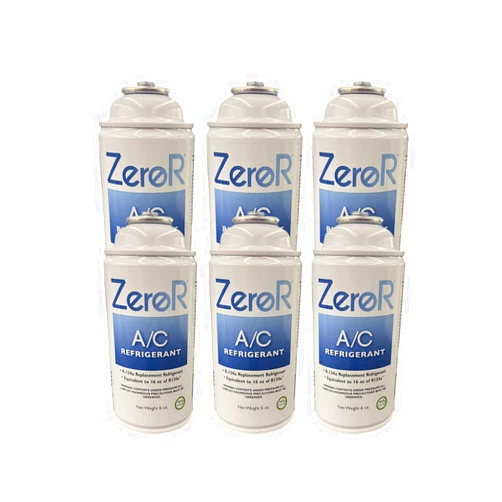 ZeroR® AC Refrigerant | R134a Replacement | 6 Cans for AC Recharging