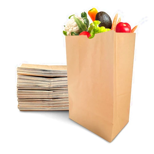 PrimeSaver Large Paper Grocery Bags - 52lb Kraft Brown Heavy Duty Sack - 52 Lbs Basis Weight Tote - 100 Count