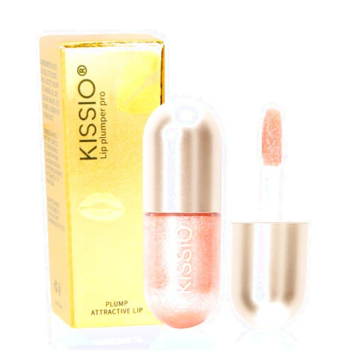 KISSIO Lip Plumper,Color Lip Plumper Gloss,Shimmer,Lip Enhancer,Plant Extracts Plumping Lip Serum,Moisturizing Lip Gloss for Fuller Lips and Hydrated Beauty Lips 5.5ml (01 Lemonade)