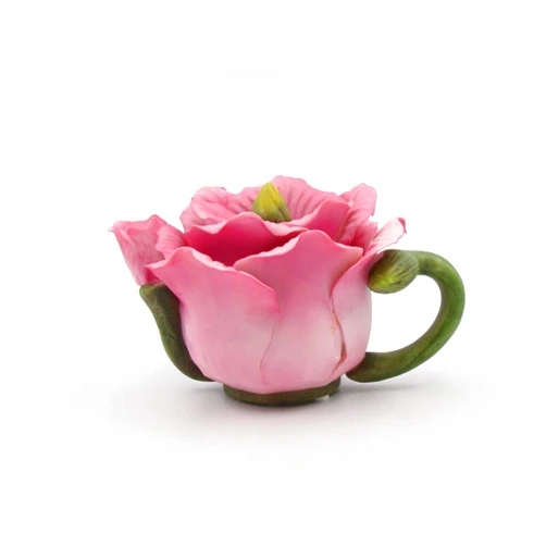 Cosmos Gifts Fine Porcelain Pink Rose Flower Decorative Teapot Figurine, 5 Inch L
