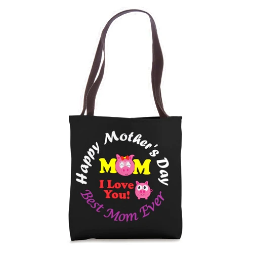 Mother Designs - Henyo Stuffs Mother Child Piggies - Best Mom Ever - Cute Pig Piggy Tote Bag